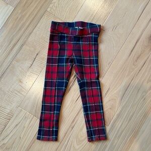 Red plaid leggings